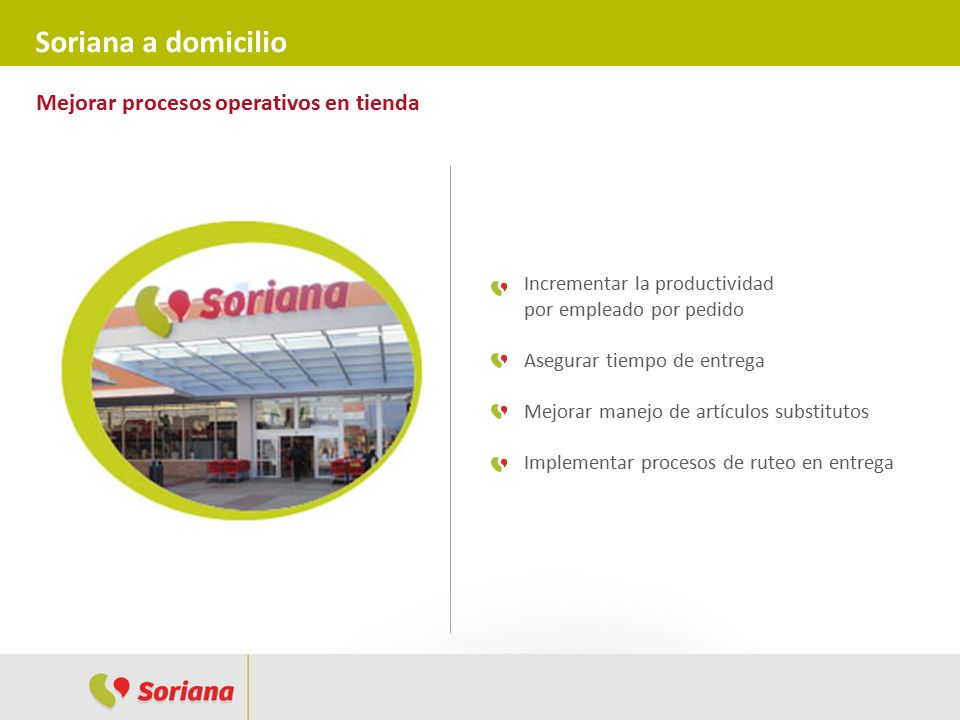 Soriana a domicilio Mejorar procesos operativos en tienda