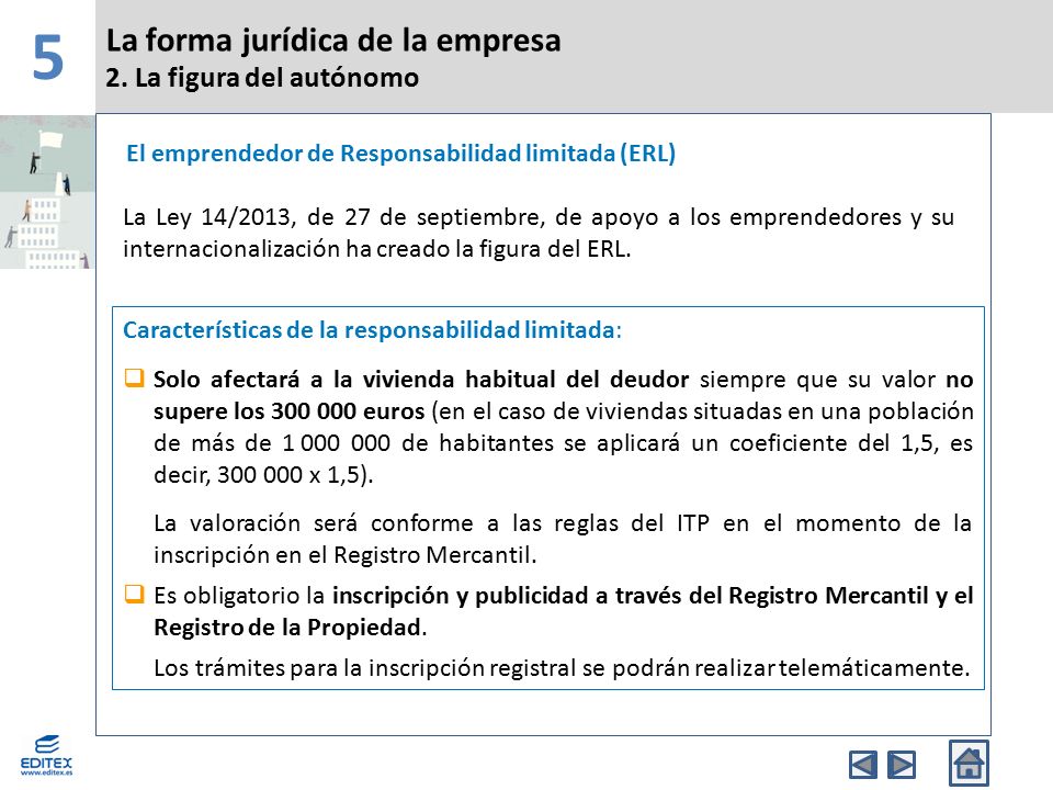 5 La forma jurídica de la empresa 2. La figura del autónomo