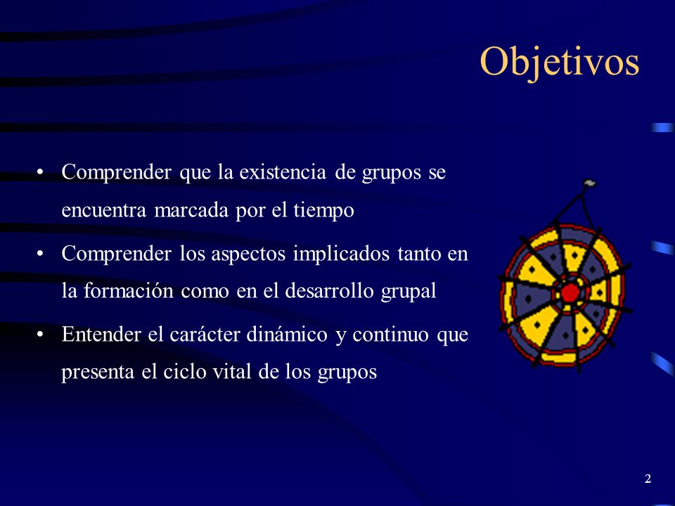 Objetivos Comprender que la existencia de grupos se encuentra marcada por el tiempo.