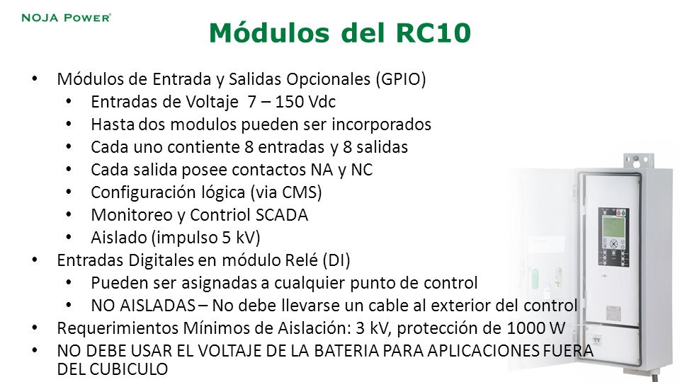 Módulos del RC10 Módulos de Entrada y Salidas Opcionales (GPIO)
