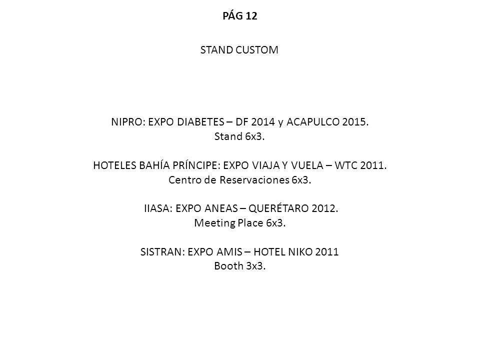 NIPRO: EXPO DIABETES – DF 2014 y ACAPULCO Stand 6x3.