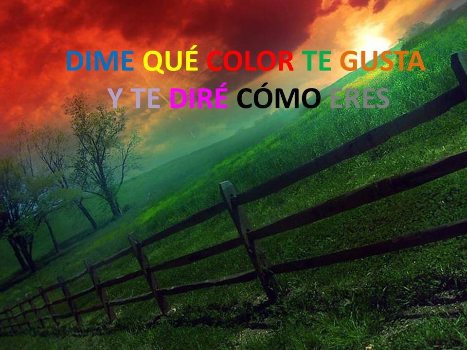 DIME QUÉ COLOR TE GUSTA Y TE DIRÉ CÓMO ERES