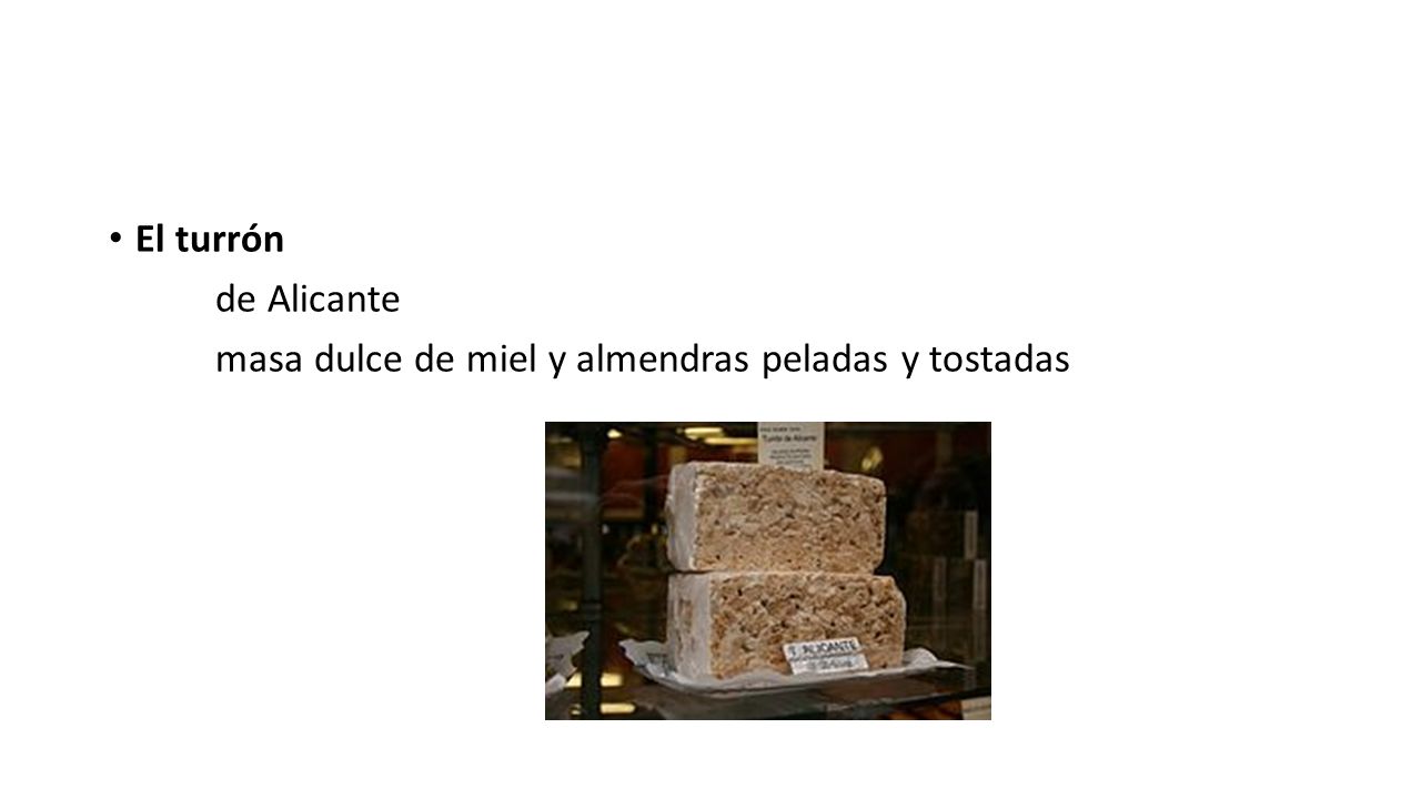 El turrón de Alicante masa dulce de miel y almendras peladas y tostadas