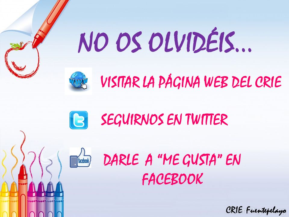 VISITAR LA PÁGINA WEB DEL CRIE DARLE A ME GUSTA EN FACEBOOK