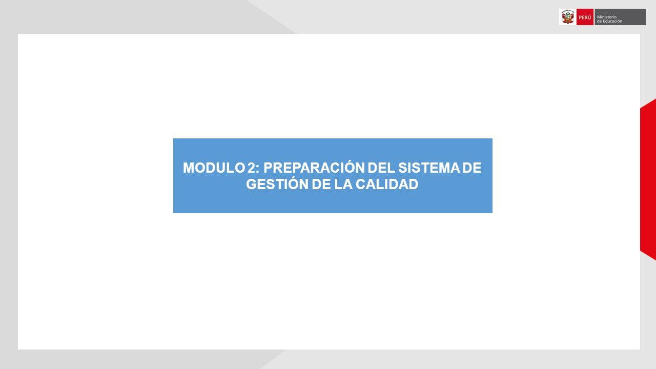 MODULO 2: PREPARACIÓN DEL SISTEMA DE GESTIÓN DE LA CALIDAD