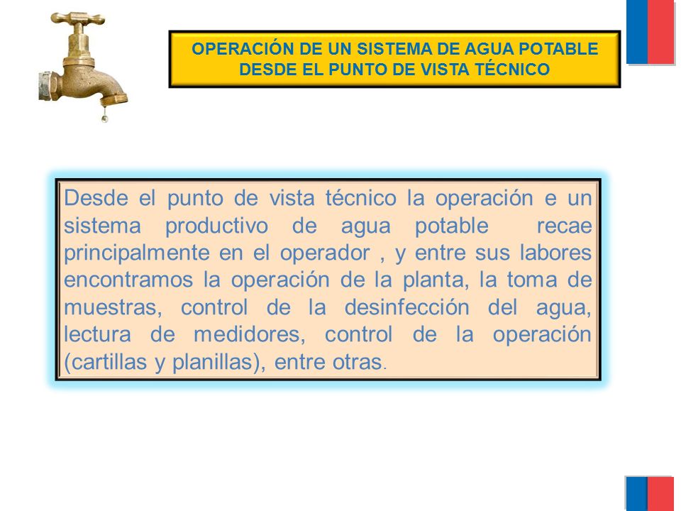 OPERACIÓN DE UN SISTEMA DE AGUA POTABLE DESDE EL PUNTO DE VISTA TÉCNICO