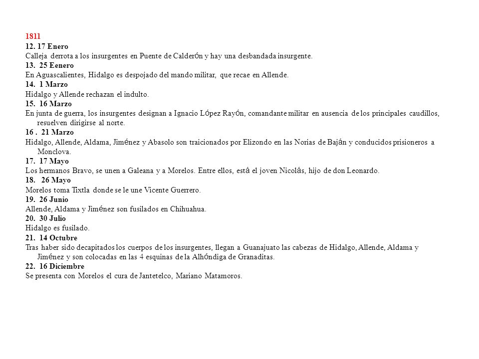 1811Ir arriba 17 Enero. Calleja derrota a los insurgentes en Puente de Calderón y hay una desbandada insurgente.