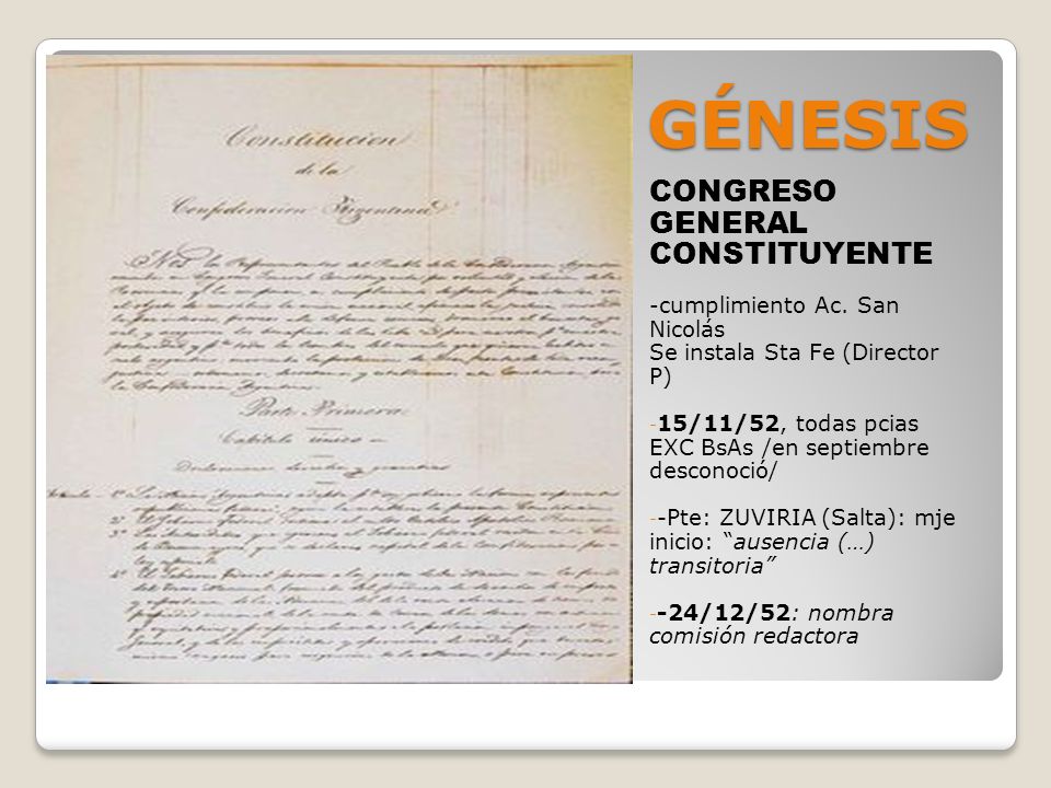 GÉNESIS CONGRESO GENERAL CONSTITUYENTE Se instala Sta Fe (Director P)