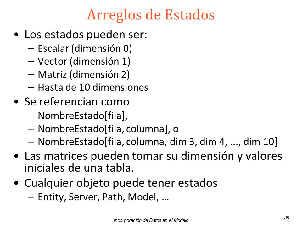 Incorporación de Datos en el Modelo