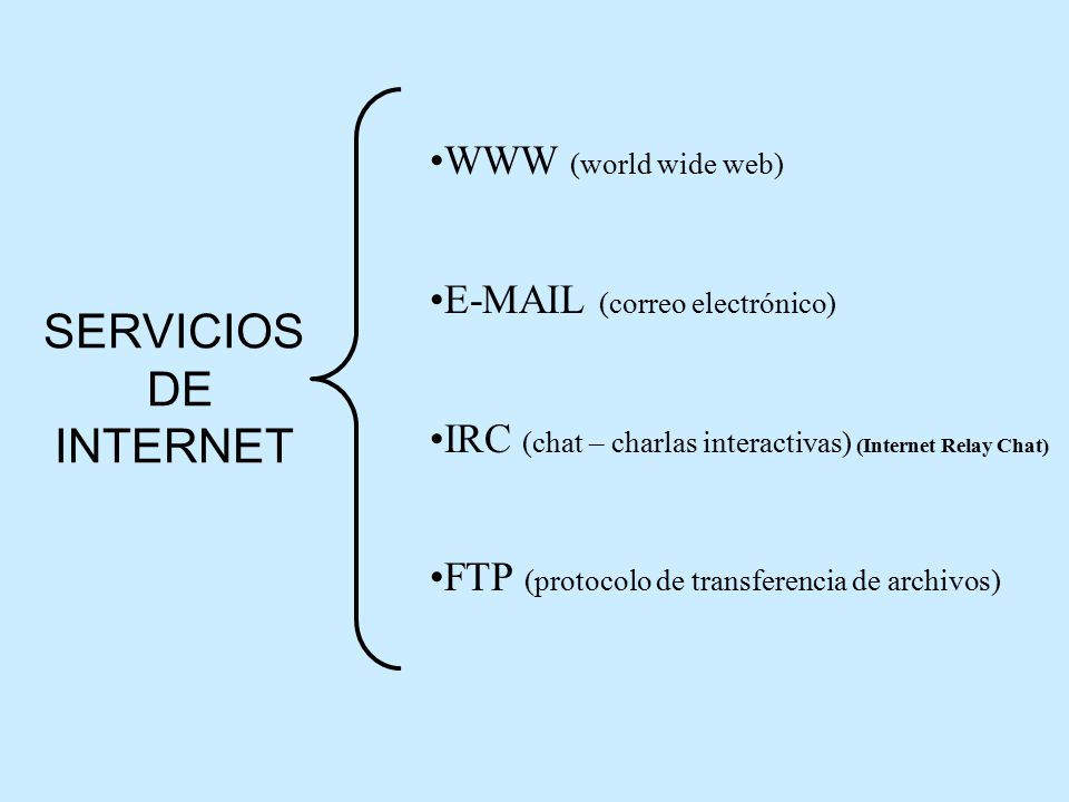 SERVICIOS DE INTERNET WWW (world wide web)  (correo electrónico)