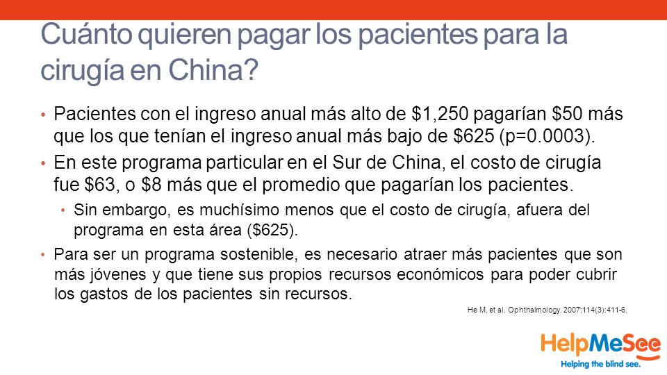 Cuánto quieren pagar los pacientes para la cirugía en China