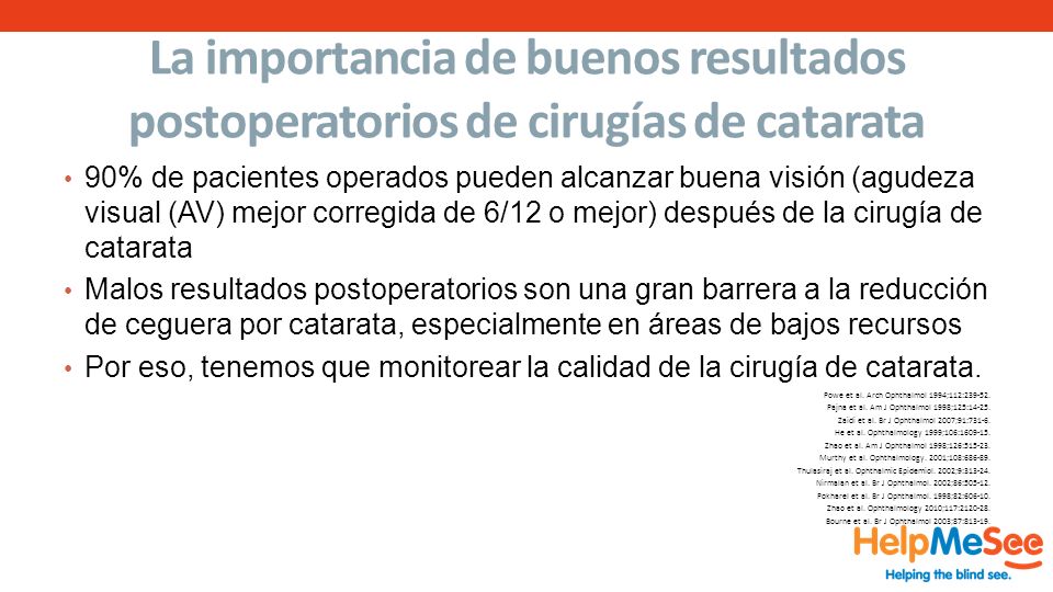 La importancia de buenos resultados postoperatorios de cirugías de catarata