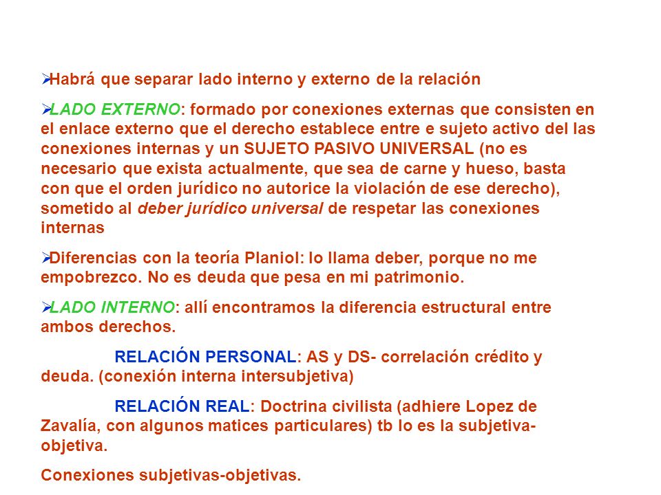 Habrá que separar lado interno y externo de la relación