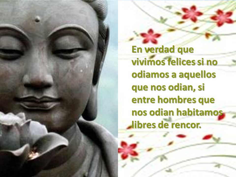 En verdad que vivimos felices si no odiamos a aquellos que nos odian, si entre hombres que nos odian habitamos libres de rencor.