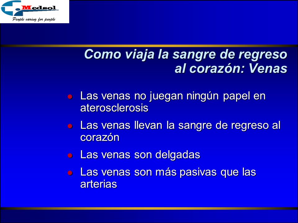 Como viaja la sangre de regreso al corazón: Venas