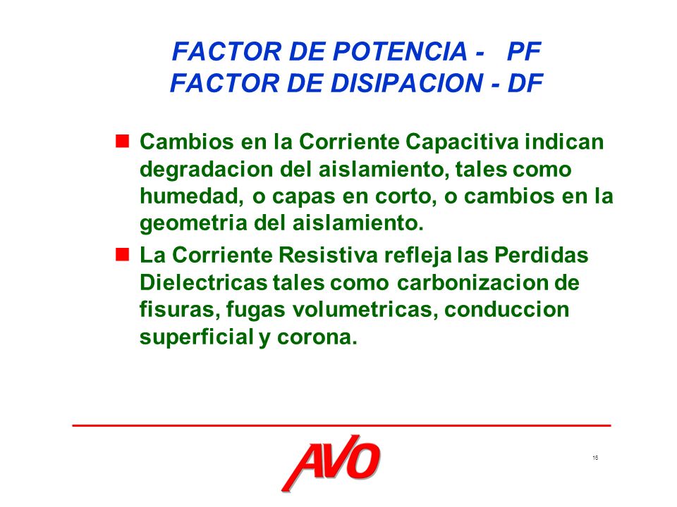FACTOR DE POTENCIA - PF FACTOR DE DISIPACION - DF