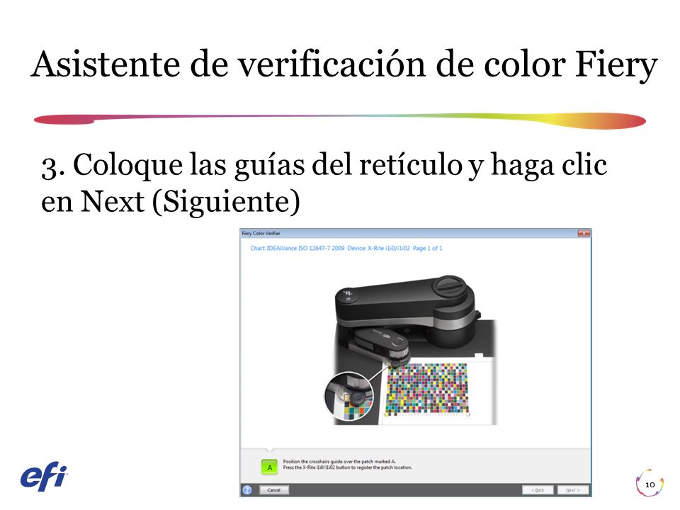 Asistente de verificación de color Fiery