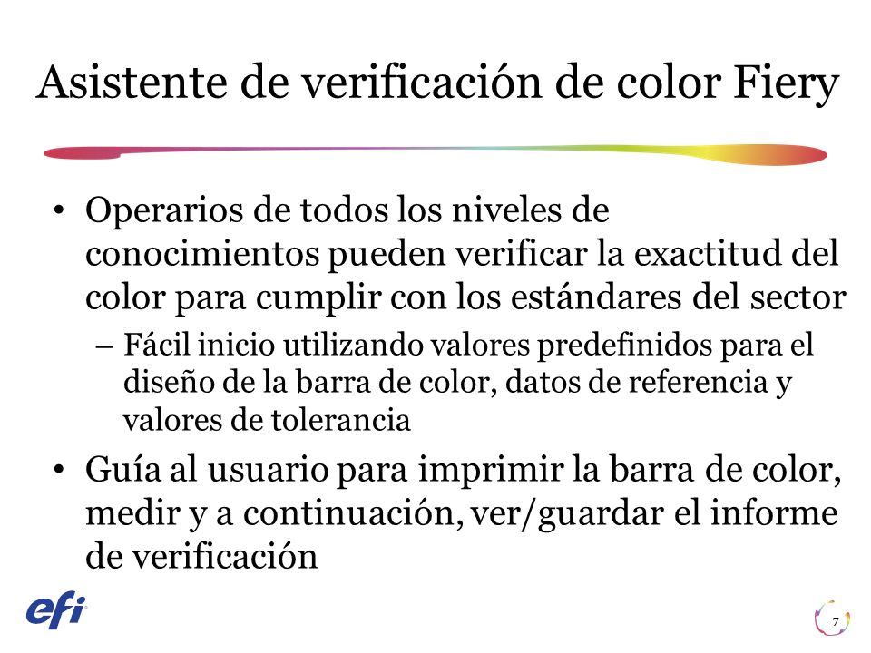 Asistente de verificación de color Fiery