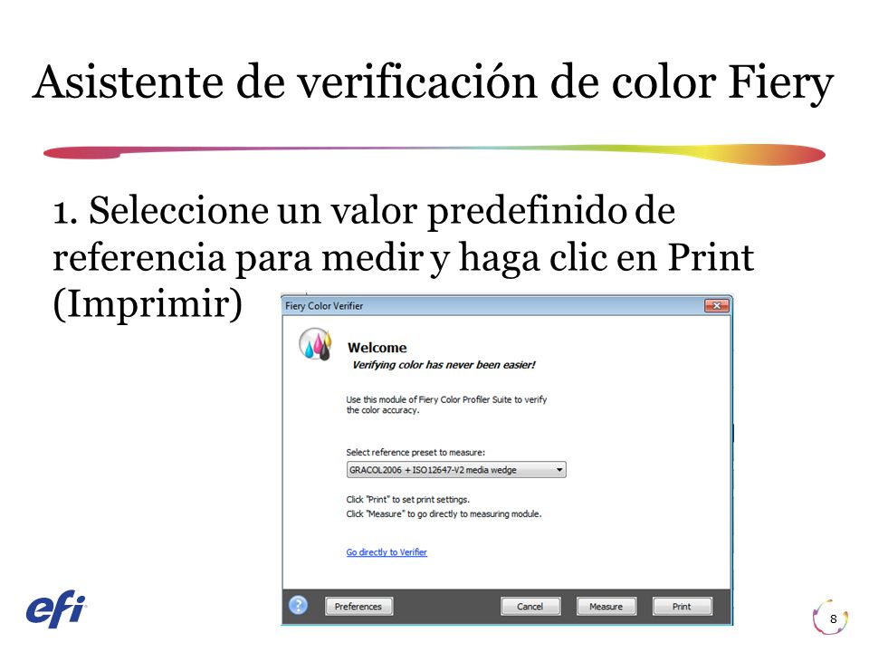 Asistente de verificación de color Fiery