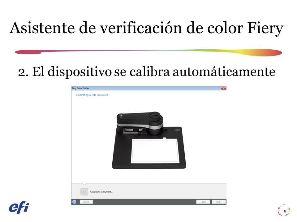 Asistente de verificación de color Fiery