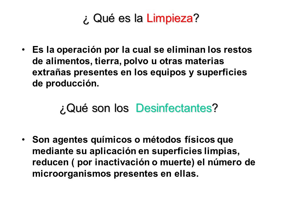 ¿Qué son los Desinfectantes