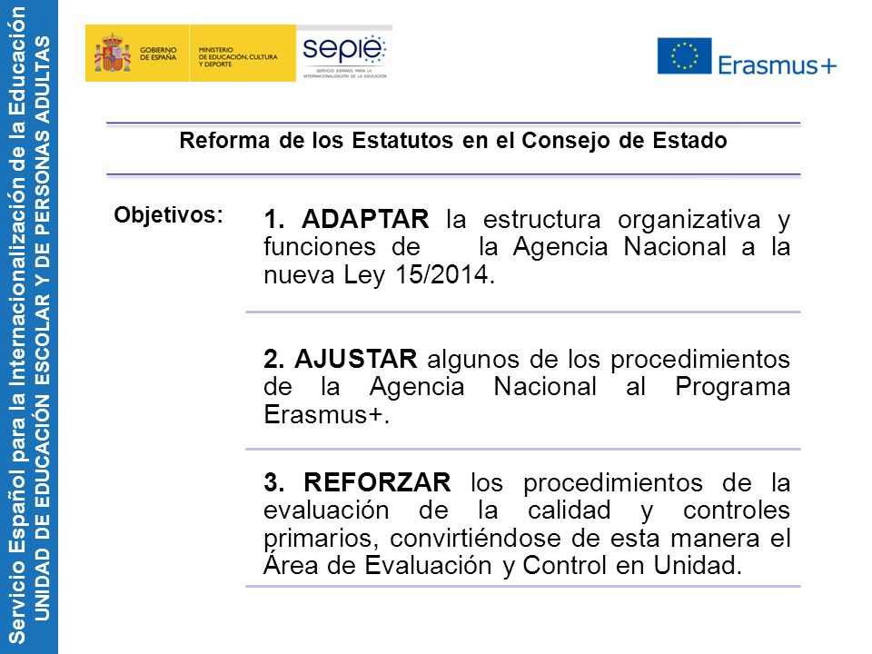 Reforma de los Estatutos en el Consejo de Estado