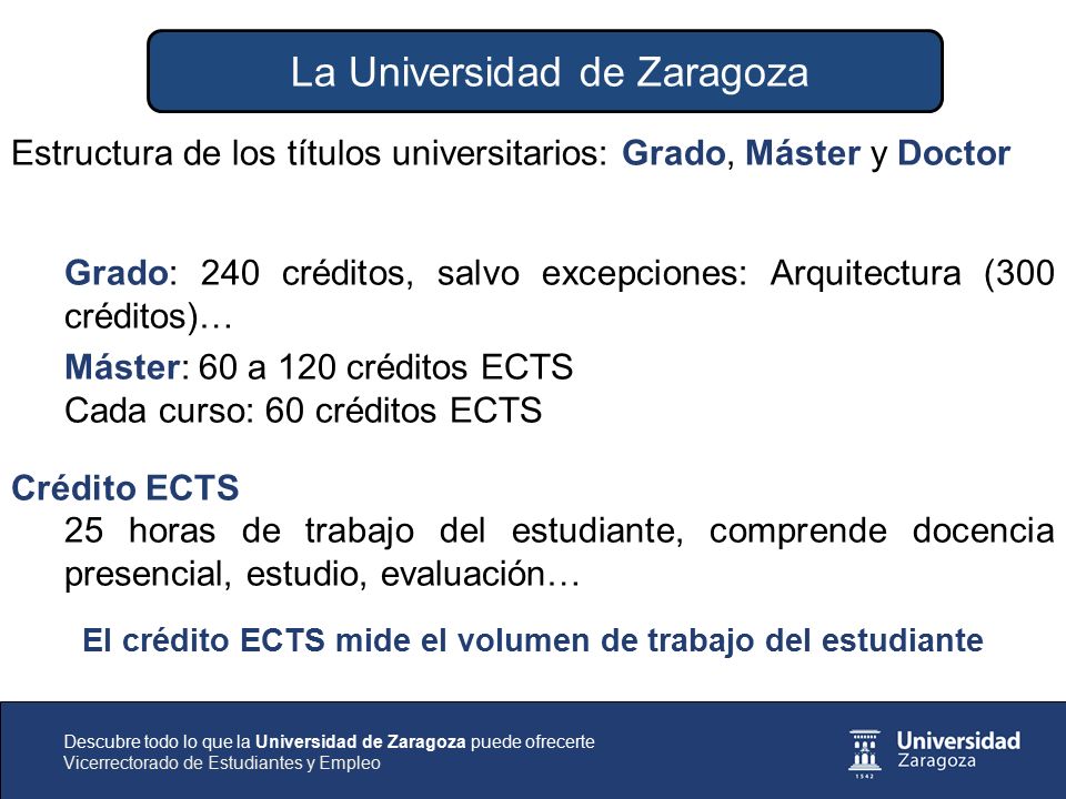 El crédito ECTS mide el volumen de trabajo del estudiante