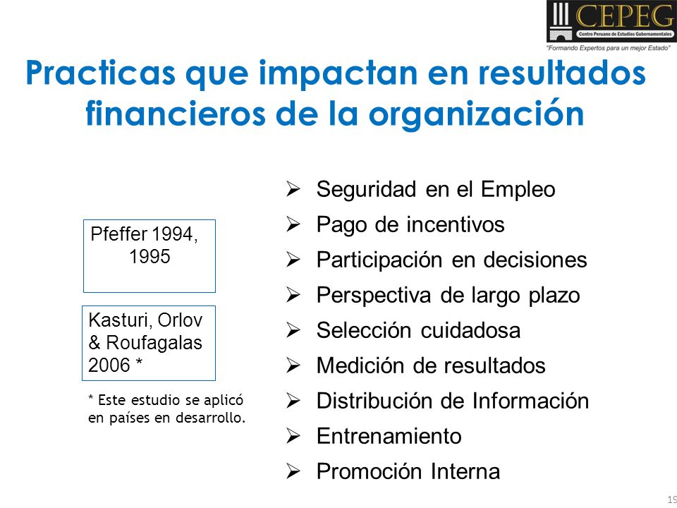 Practicas que impactan en resultados financieros de la organización