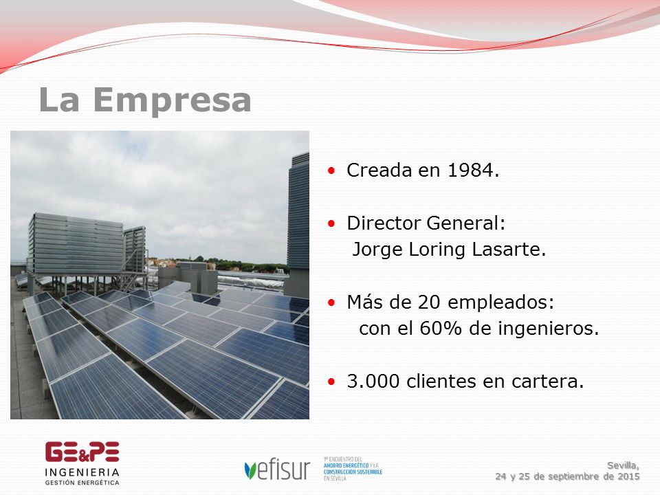 La Empresa Creada en Director General: Jorge Loring Lasarte.