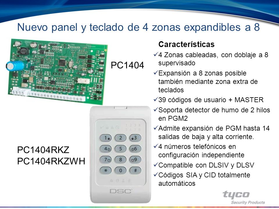 Nuevo panel y teclado de 4 zonas expandibles a 8
