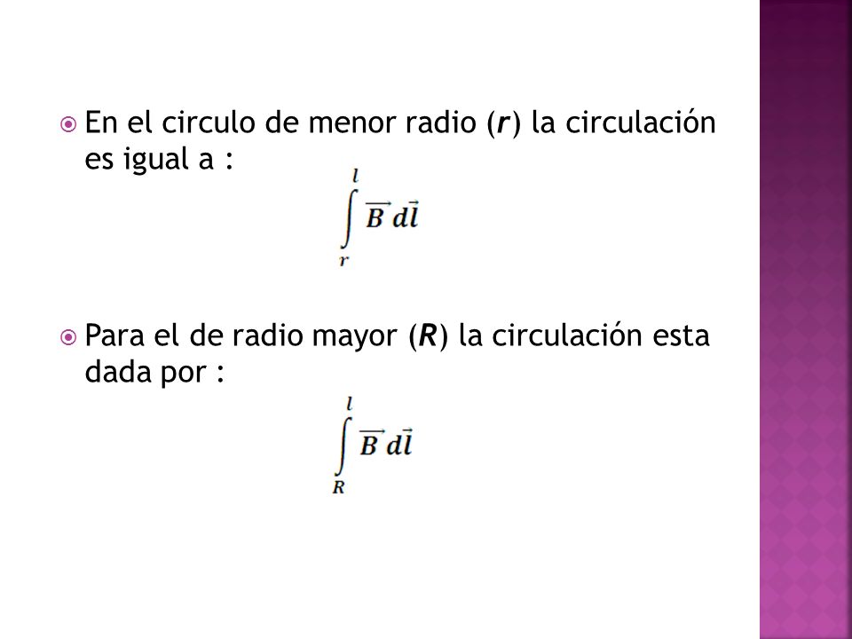En el circulo de menor radio (r) la circulación es igual a :