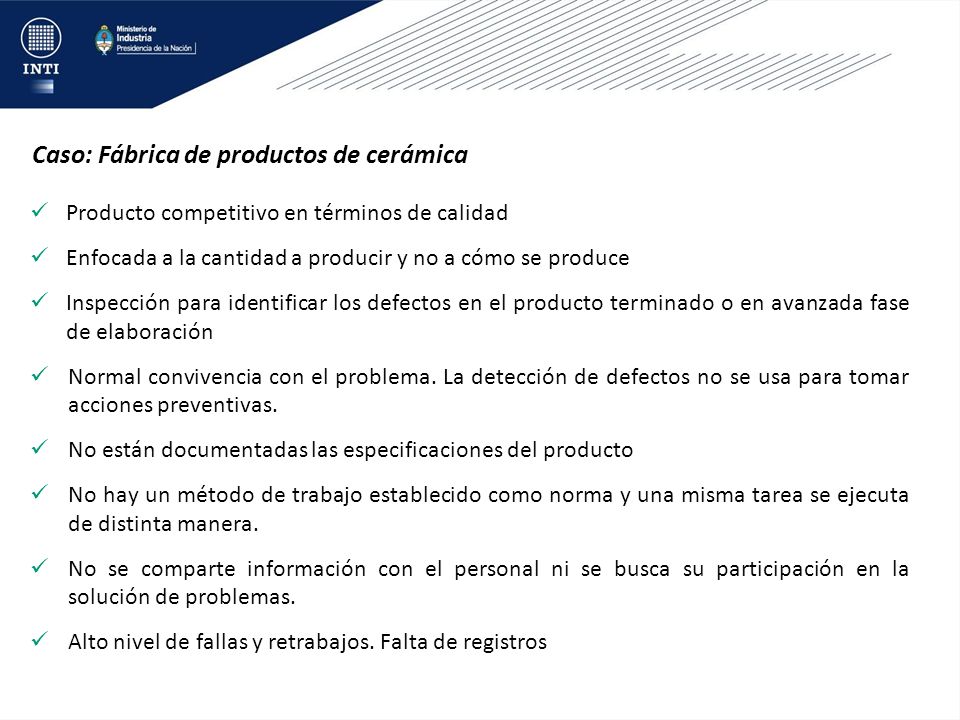 Caso: Fábrica de productos de cerámica
