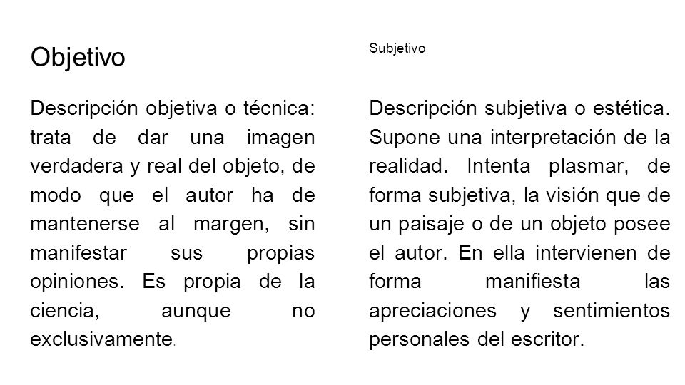 Objetivo Subjetivo.