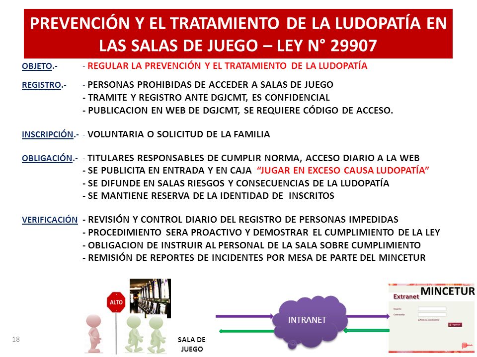 PREVENCIÓN Y EL TRATAMIENTO DE LA LUDOPATÍA EN LAS SALAS DE JUEGO – LEY N° 29907
