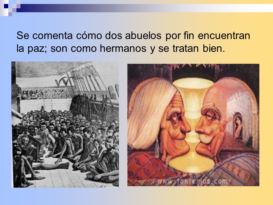 Se comenta cómo dos abuelos por fin encuentran la paz; son como hermanos y se tratan bien.