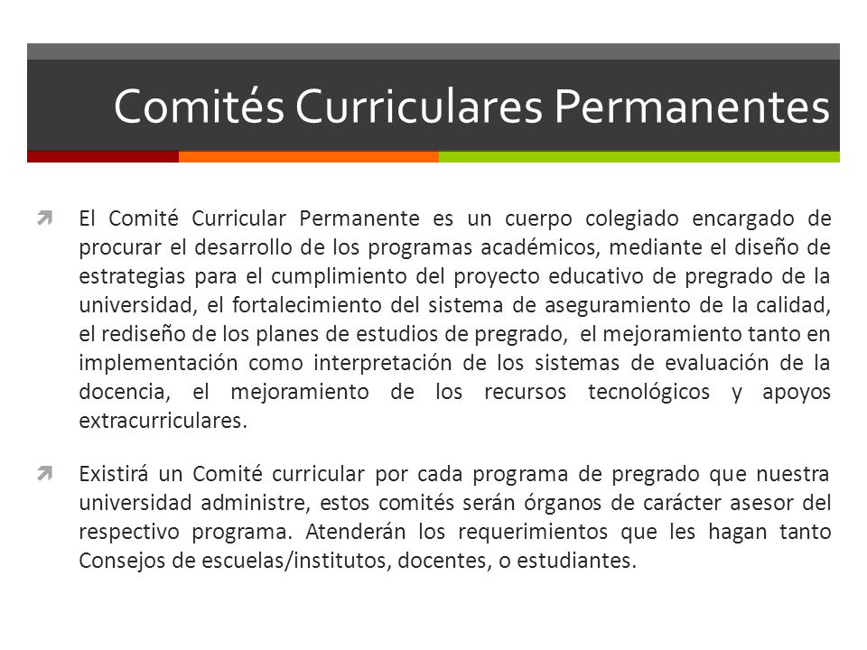 Comités Curriculares Permanentes