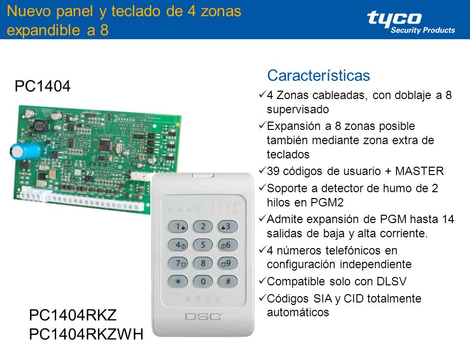 Nuevo panel y teclado de 4 zonas expandible a 8