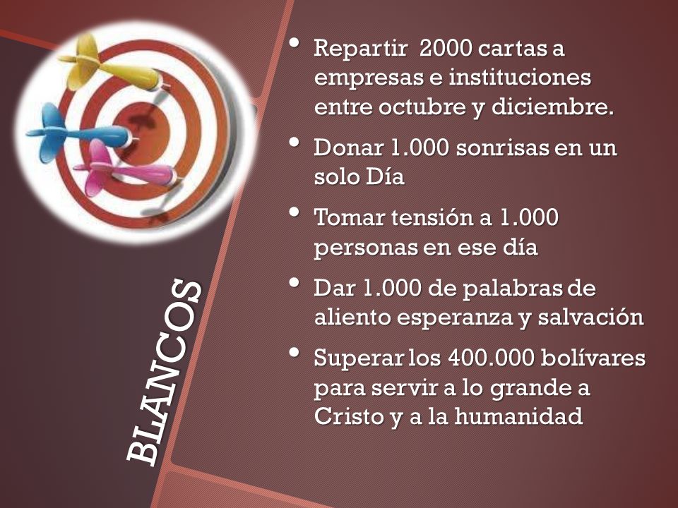 Repartir 2000 cartas a empresas e instituciones entre octubre y diciembre.