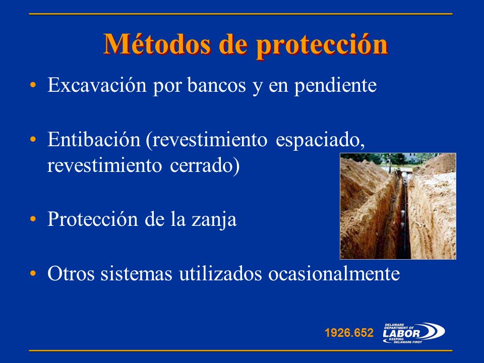 Métodos de protección Excavación por bancos y en pendiente