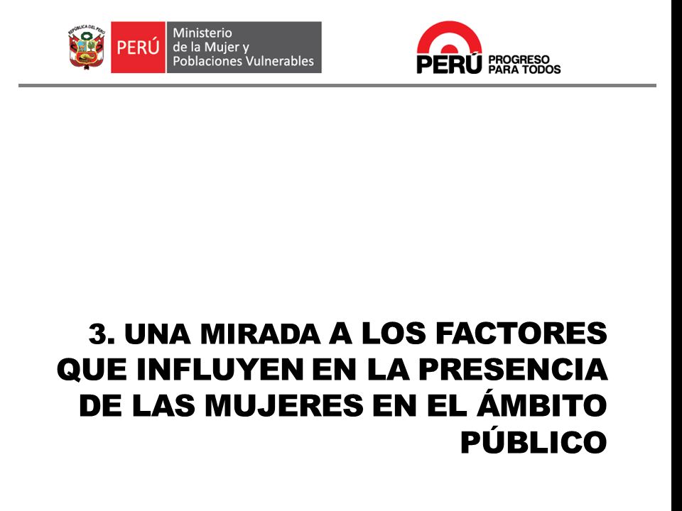 3. UNA MIRADA A LOS FACTORES QUE INFLUYEN EN LA PRESENCIA DE LAS MUJERES EN EL ÁMBITO PÚBLICO