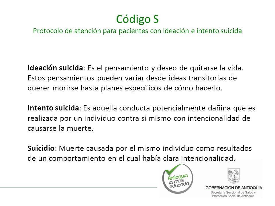 Protocolo de atención para pacientes con ideación e intento suicida