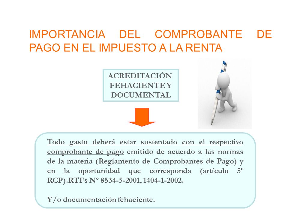 IMPORTANCIA DEL COMPROBANTE DE PAGO EN EL IMPUESTO A LA RENTA