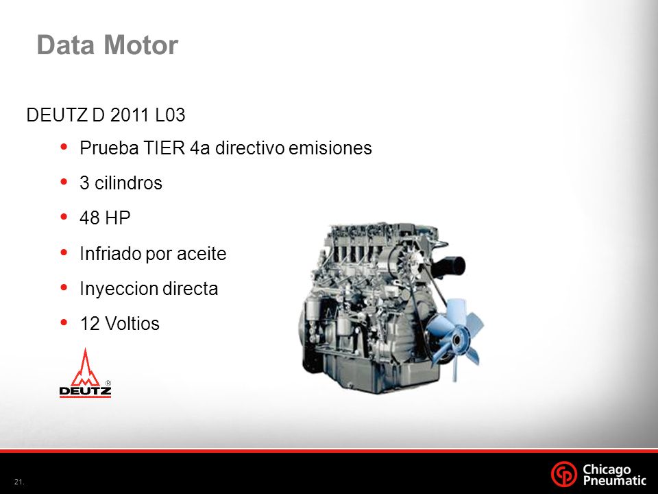 Data Motor DEUTZ D 2011 L03 Prueba TIER 4a directivo emisiones