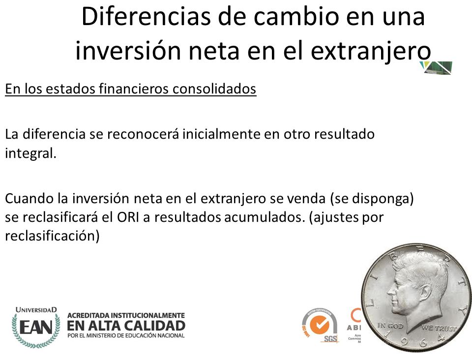 Diferencias de cambio en una inversión neta en el extranjero