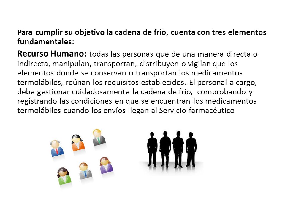 Para cumplir su objetivo la cadena de frío, cuenta con tres elementos fundamentales: