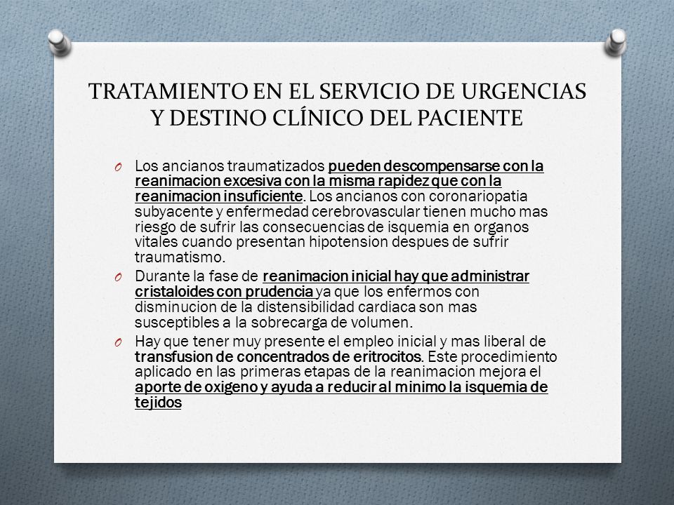 TRATAMIENTO EN EL SERVICIO DE URGENCIAS Y DESTINO CLÍNICO DEL PACIENTE