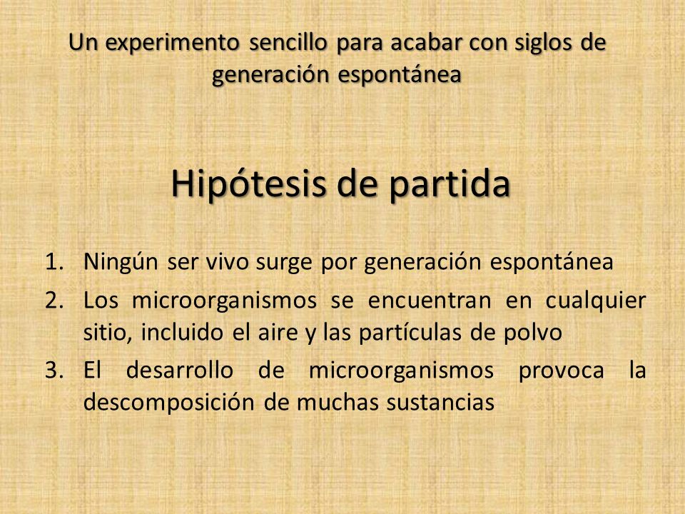 Un experimento sencillo para acabar con siglos de generación espontánea