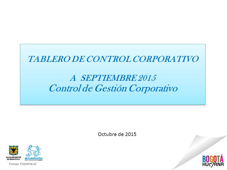 TABLERO DE CONTROL CORPORATIVO Control de Gestión Corporativo