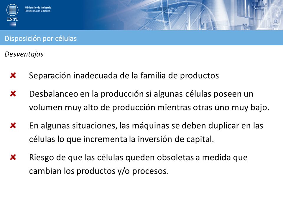 Separación inadecuada de la familia de productos
