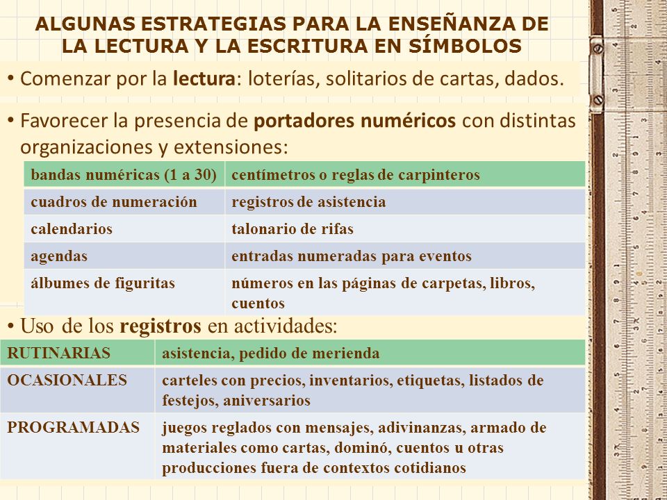 Comenzar por la lectura: loterías, solitarios de cartas, dados.